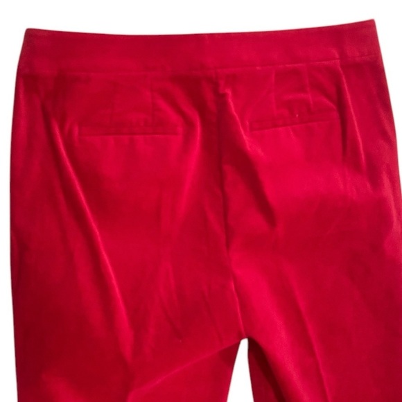 RSVP by Talbots red velveteen mid rise pants ruffle cuff detail pockets size 8p - Picture 5 of 7